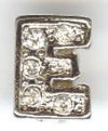 1 9mm Silver Slider with Rhinestones - Letter "E"